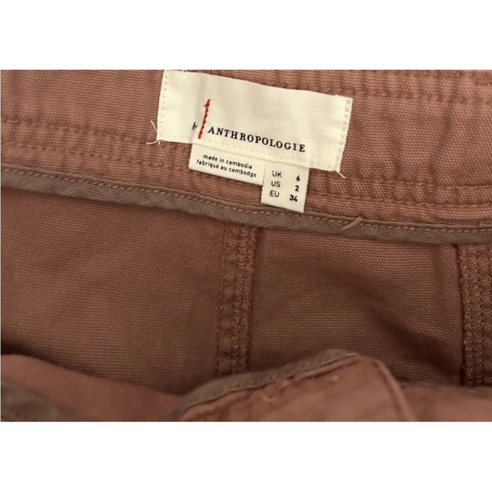 Anthropologie The Carson Utility Barrel Pants Plum Color new with tag Size 2 - Picture 7 of 10